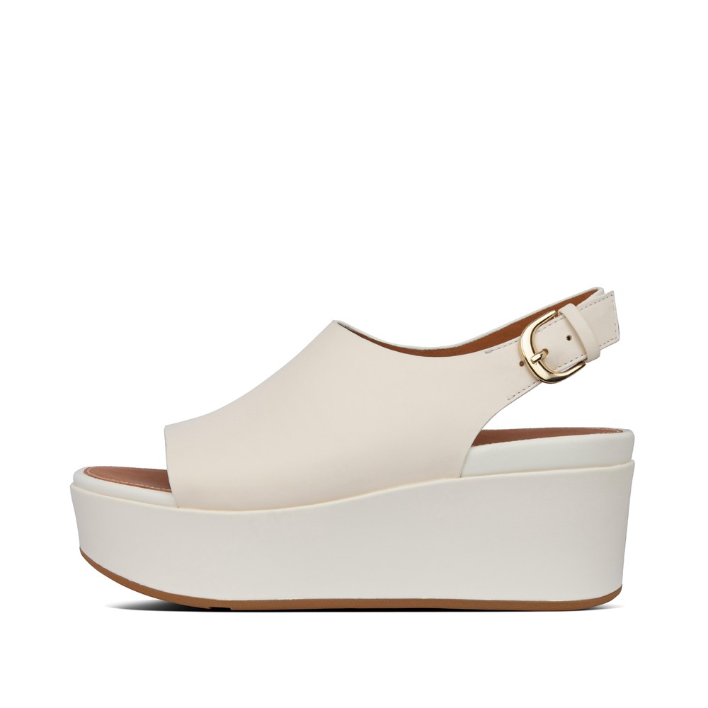 Fitflop Womens Wedge - Eloise Leather Back-strap - White - 467-DORNCA